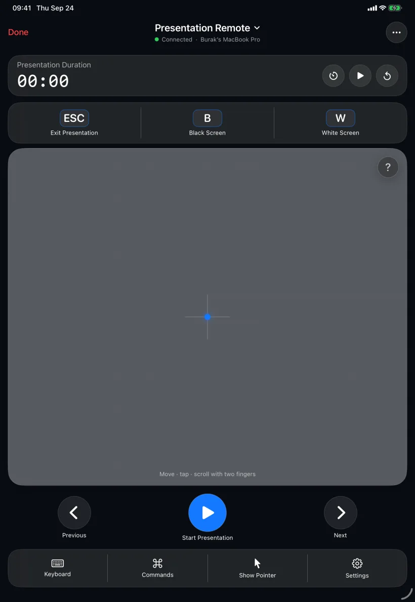 Presentation Remote on iPad